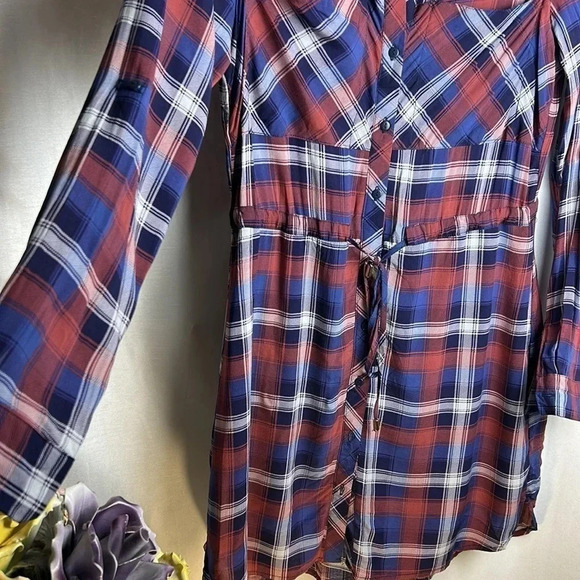 Y2K NWT, dress, plaid, ombre,cowgirl,preppy clueless,button front,academia - Picture 6 of 14